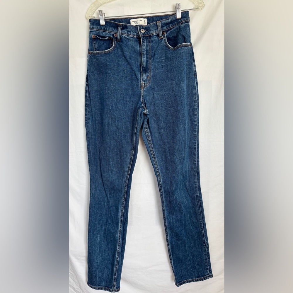 Abercrombie & Fitch Curve Love Dark Blue Boot Cut Jeans